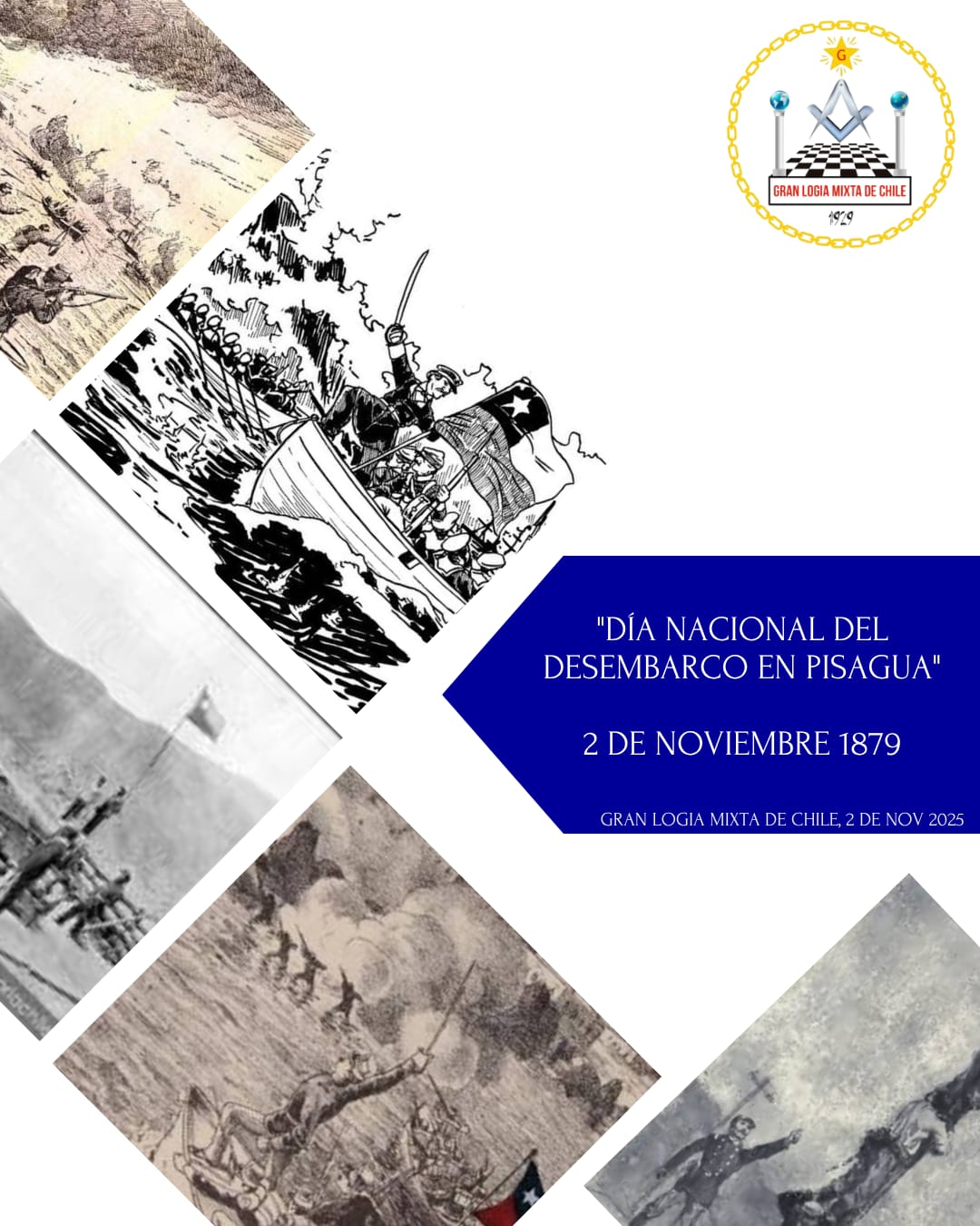 El Desembarco de Pisagua y el saludo de la Gran Logia Mixta de Chile