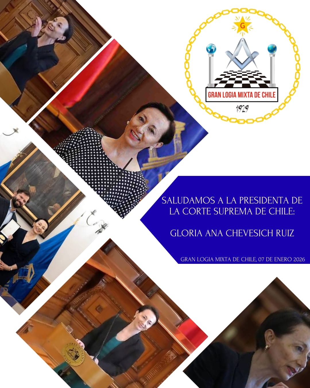 SALUDO A LA NUEVA PRESIDENTA DE LA EXCELENTISIMA CORTE SUPREMA DE JUSTICIA CHILENA